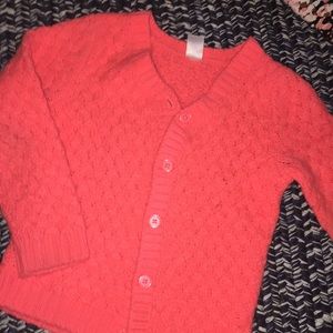 kids neon coral cardigan
